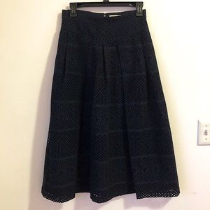 Navy midi skirt